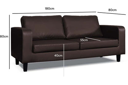Box Brown Leather 3+2+1 Seater Sofa Set