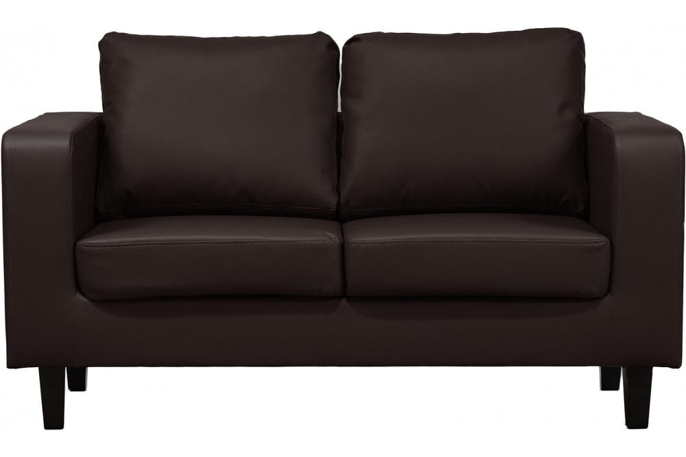 Box Brown Leather 3+2 Seater Sofa Set