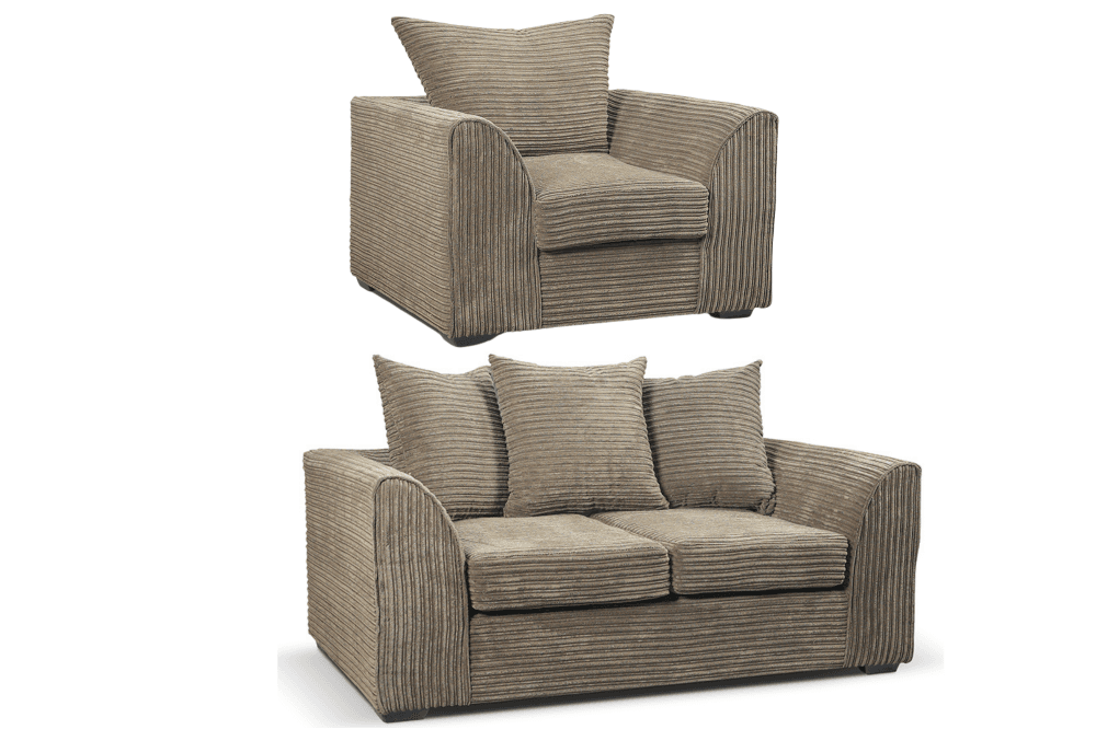 Byron Caramel Fabric 2 +1 Seater Sofa Set