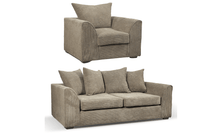 Byron Caramel Fabric 3+1 Seater Sofa Set