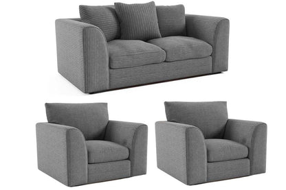 Byron Grey Fabric 2+1+1 Seater Sofa Set