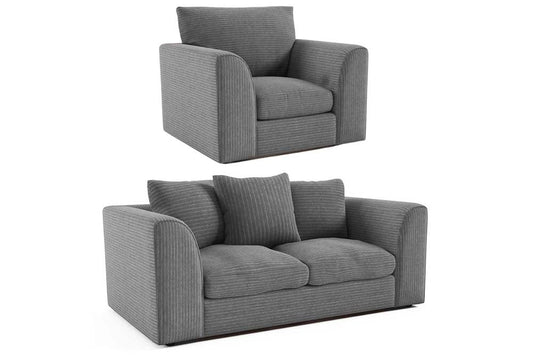 Byron Grey Fabric 2+1 Seater Sofa Set