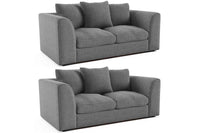 Byron Grey Fabric 2+2 Seater Sofa Set