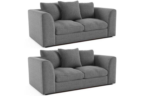 Byron Grey Fabric 2+2 Seater Sofa Set