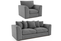 Byron Grey Fabric 3+1 Seater Sofa Set