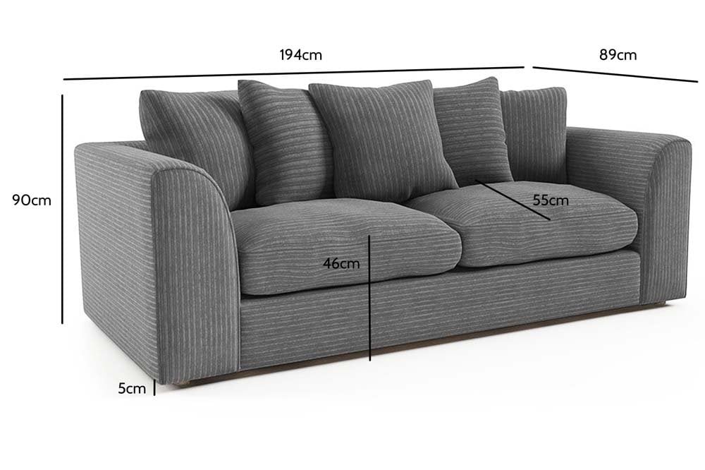 Byron Grey Fabric 3+1 Seater Sofa Set