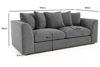Byron Grey Fabric 3+1 Seater Sofa Set