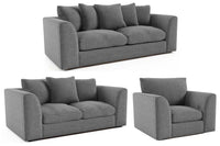 Byron Grey Fabric 3+2+1 Seater Sofa Set