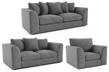 Byron Grey Fabric 3+2+1 Seater Sofa Set