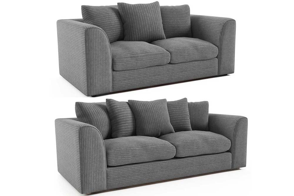 Byron Grey Fabric 3+2 Seater Sofa Set