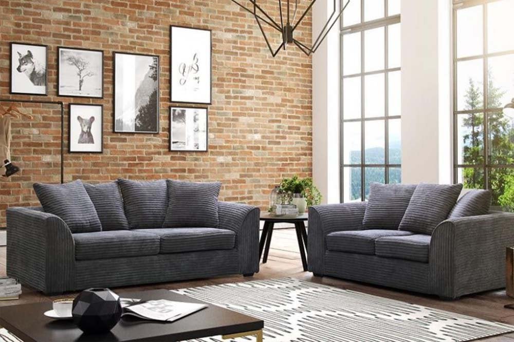 Byron Grey Fabric 3+2 Seater Sofa Set