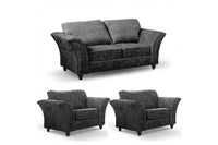 Canterbury Grey Fabric 2+1+1 Seater Sofa Set