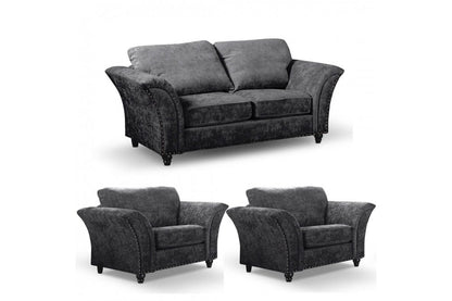Canterbury Grey Fabric 2+1+1 Seater Sofa Set