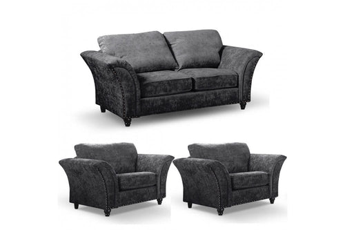 Canterbury Grey Fabric 2+1+1 Seater Sofa Set