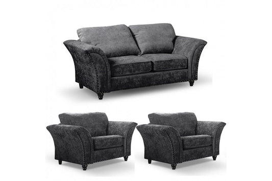 Canterbury Grey Fabric 2+1+1 Seater Sofa Set