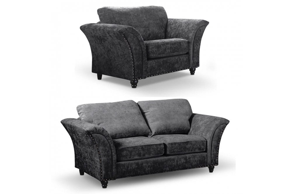 Canterbury Grey Fabric 2+1 Seater Sofa Set