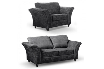 Canterbury Grey Fabric 2+1 Seater Sofa Set