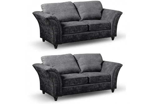 Canterbury Grey Fabric 2+2 Seater Sofa Set