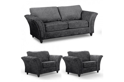 Canterbury Grey Fabric 3+1+1 Seater Sofa Set