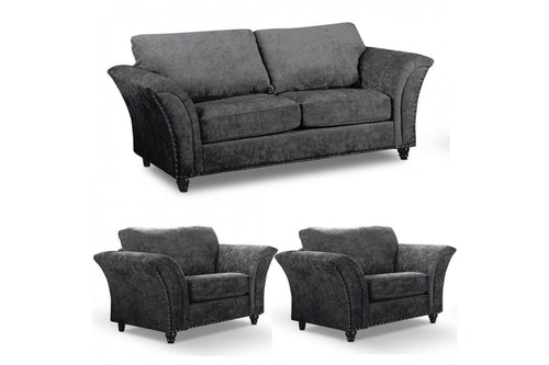 Canterbury Grey Fabric 3+1+1 Seater Sofa Set