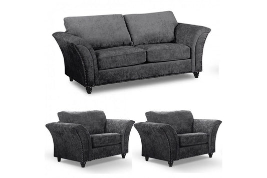 Canterbury Grey Fabric 3+1+1 Seater Sofa Set