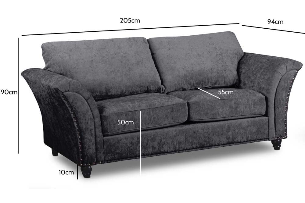 Canterbury Grey Fabric 3+1+1 Seater Sofa Set