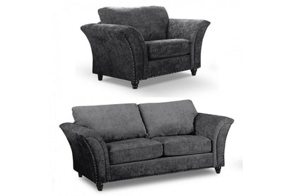Canterbury Grey Fabric 3+1 Seater Sofa Set