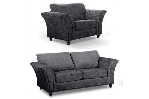 Canterbury Grey Fabric 3+1 Seater Sofa Set