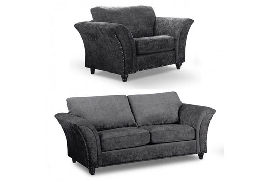 Canterbury Grey Fabric 3+1 Seater Sofa Set