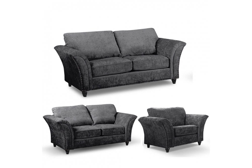 Canterbury Grey Fabric 3+2+1 Seater Sofa Set