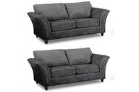 Canterbury Grey Fabric 3+3 Seater Sofa Set