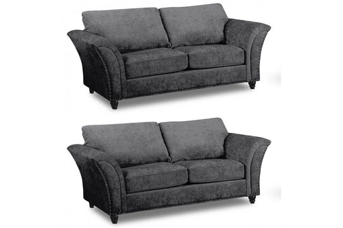 Canterbury Grey Fabric 3+3 Seater Sofa Set
