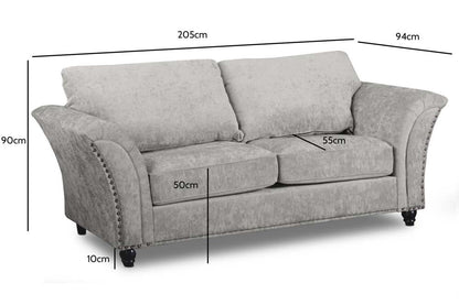 Canterbury Truffle Fabric 3+2+1 Seater Sofa Set
