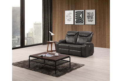 Cinema Grey Electric 2+2 Seater Leather Recliner Sofa Set With Two Cup Holders