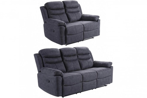 Conway Grey Fabric Manual Recliner 3+2 Seater Sofa Set