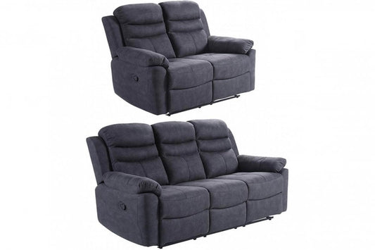 Conway Grey Fabric Manual Recliner 3+2 Seater Sofa Set