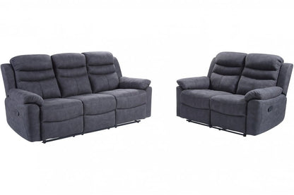 Conway Grey Fabric Manual Recliner 3+2 Seater Sofa Set