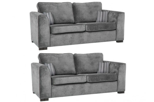 Nancy Grey Fabric 3+3 Seater Sofa Set
