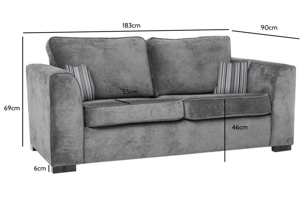 Nancy Grey Fabric 3+3 Seater Sofa Set