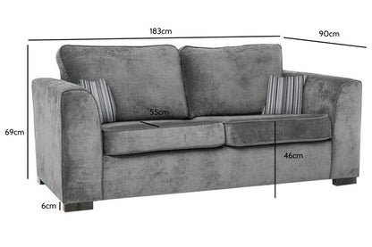 Nancy Grey Fabric 3+3 Seater Sofa Set