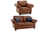 Oakland Tan Suede 2+1 Seater Sofa Set
