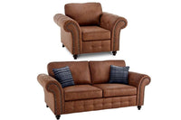 Oakland Tan Suede 3+1 Seater Sofa Set