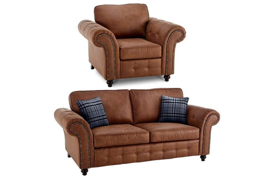 Oakland Tan Suede 3+1 Seater Sofa Set