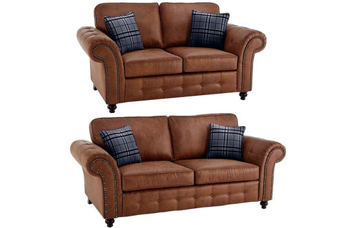 Oakland Tan Suede 3+2 Seater Sofa Set