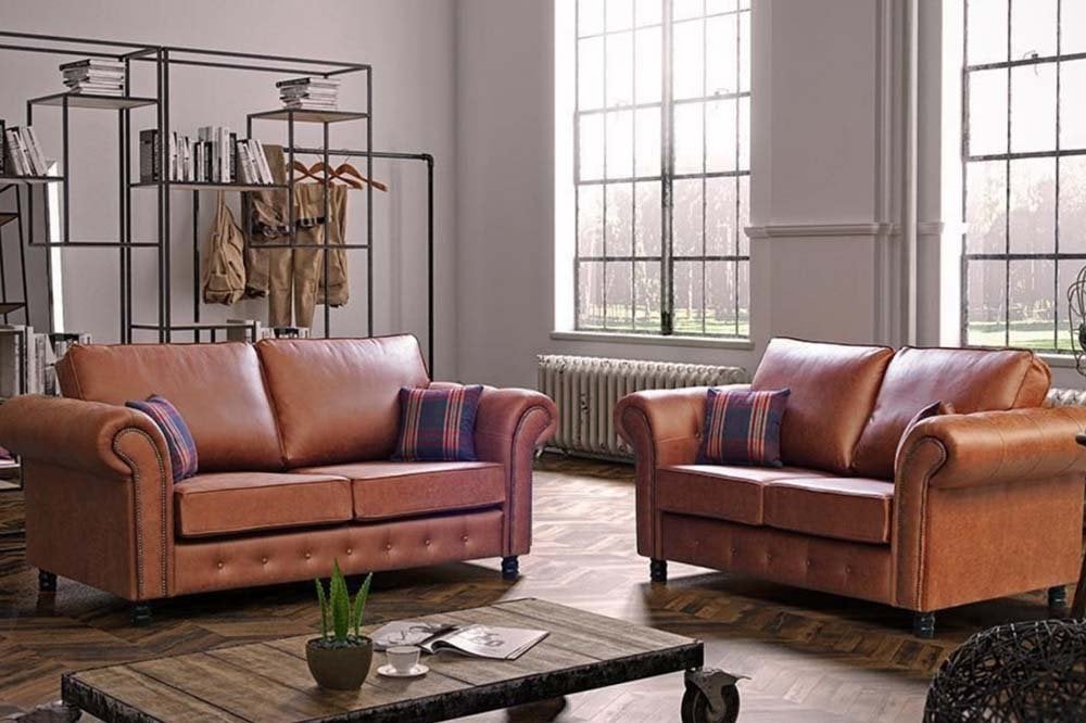 Oakland Tan Suede 3+2 Seater Sofa Set