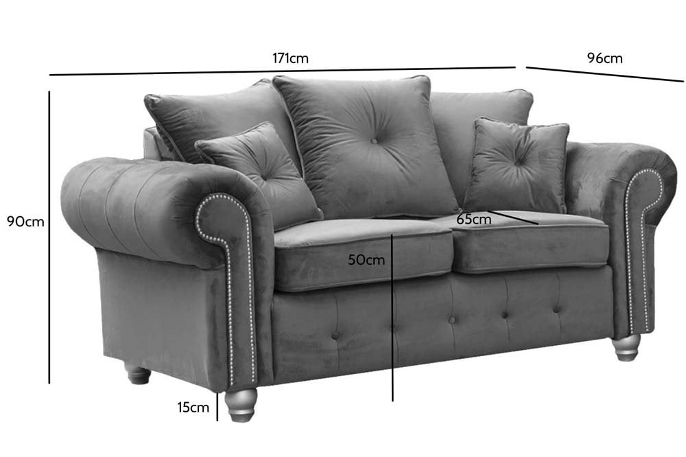Olympia Grey Fabric Velvet 3+2+1 Seater Sofa Set