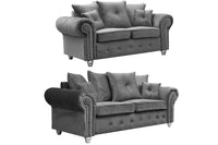 Olympia Grey Fabric Velvet 3+2 Seater Sofa Set