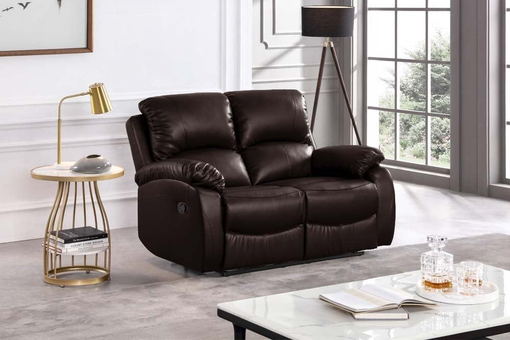 Roma Brown Leather Manual Recliner 2+1 Seater Sofa Set