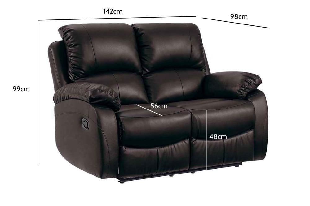 Roma Brown Leather Manual Recliner 2+1 Seater Sofa Set