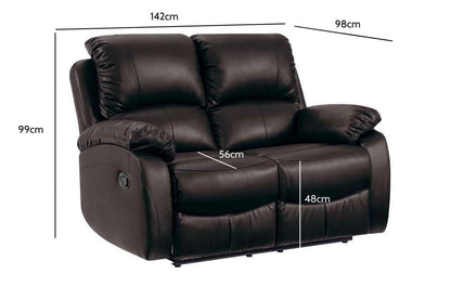 Roma Brown Leather Manual Recliner 2+1 Seater Sofa Set